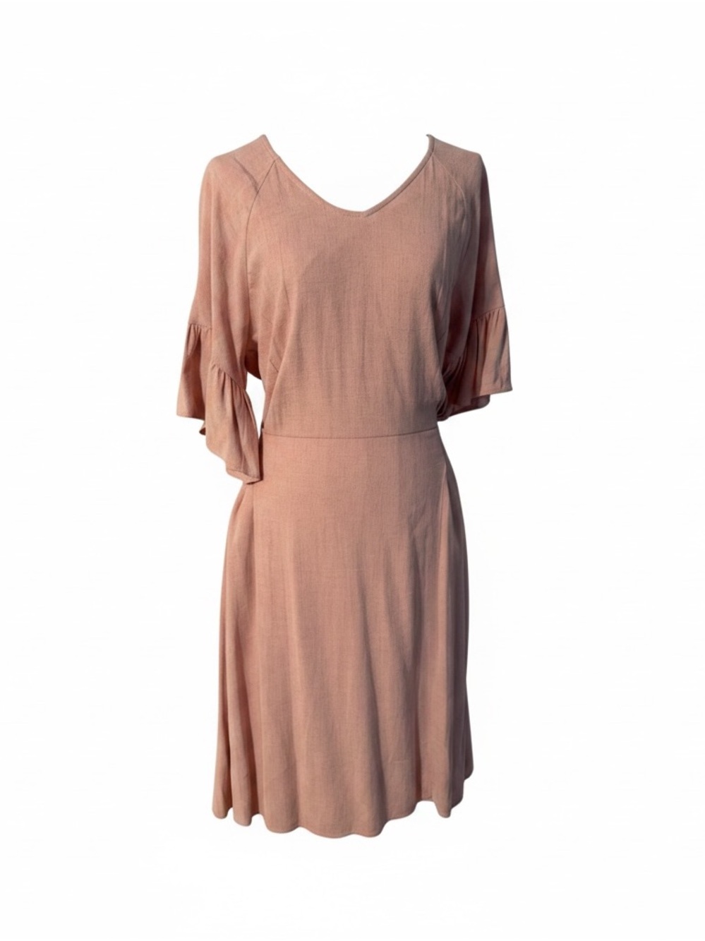Saints & Hearts Elegant Blush Midi Dress with Tie-Waist